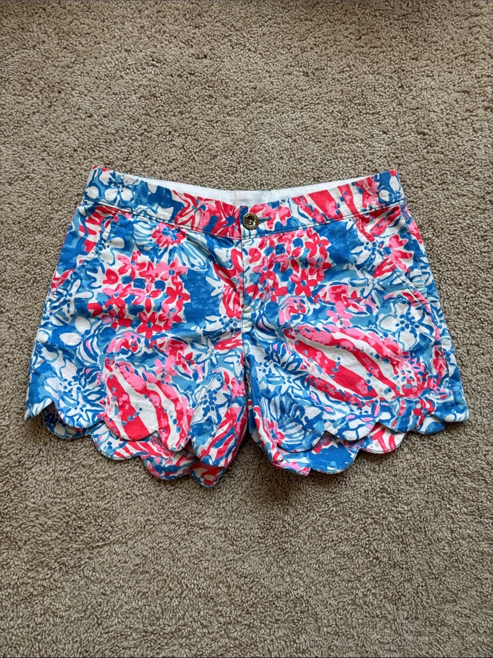 Lilly Pulitzer buttercup short bay blue pop pop glow sz 0